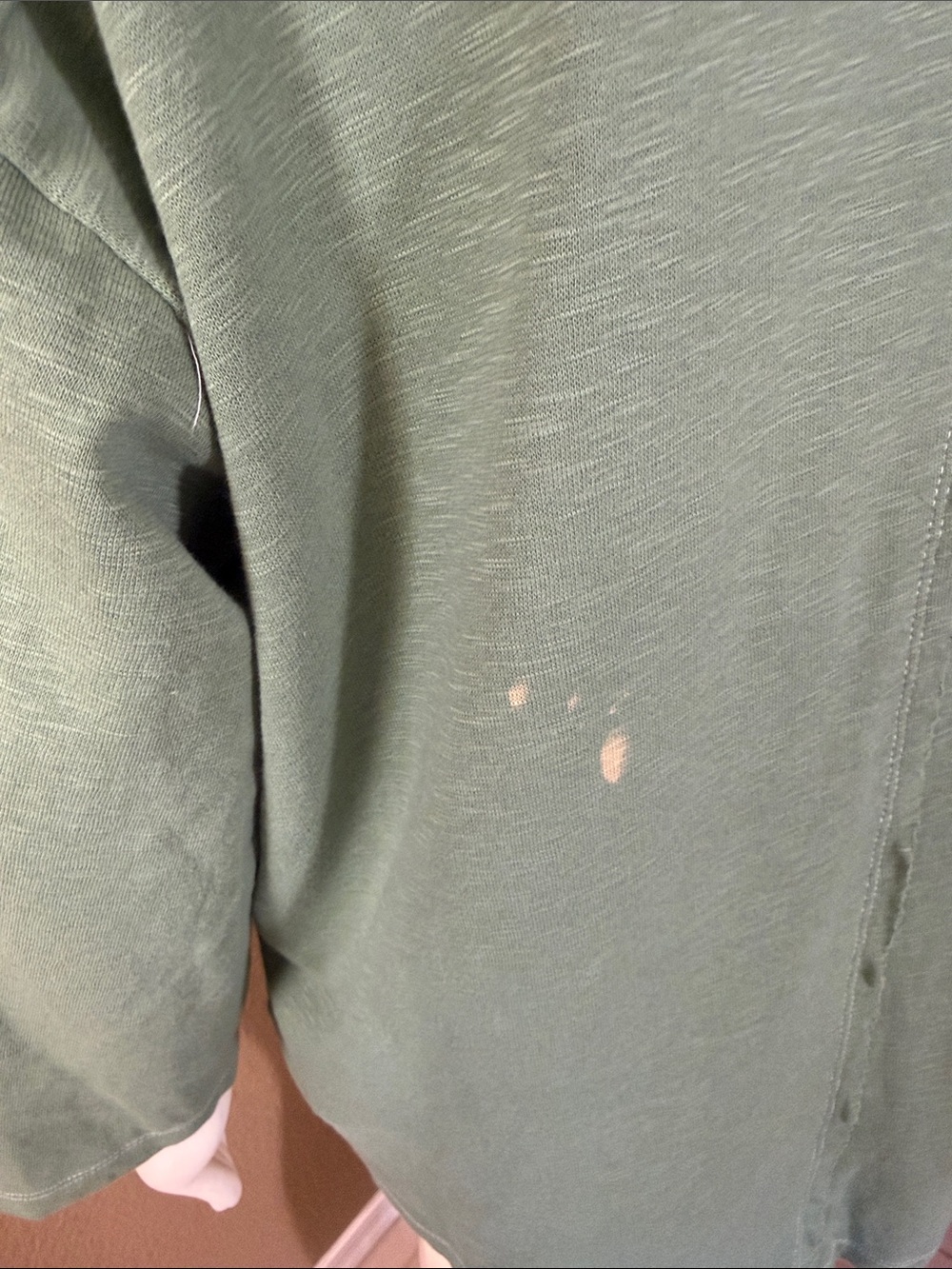 Pilgro for Anthropology Olive Green Oversized Varsity Tee Knit Top - Picture 3 of 5
